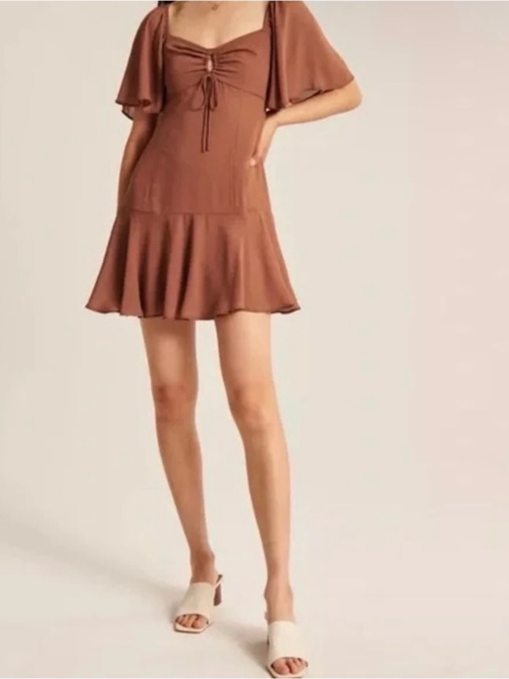Abercrombie Flutter Sleeve Keyhole Mini Dress
